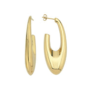 14ct Yarim Oval Design Gold Earrings