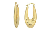 14ct Oval Design Gold Earrings