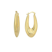 14ct Oval Design Gold Earrings