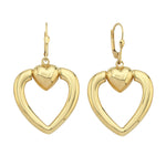 Load image into Gallery viewer, 14ct Drop Heart Design Gold Earrings