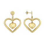 Load image into Gallery viewer, 14ct Civili Drop Heart Design Gold Earrings