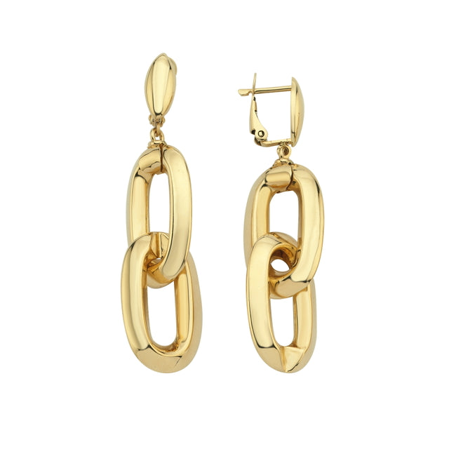 14ct Oval Design Gold Earrings
