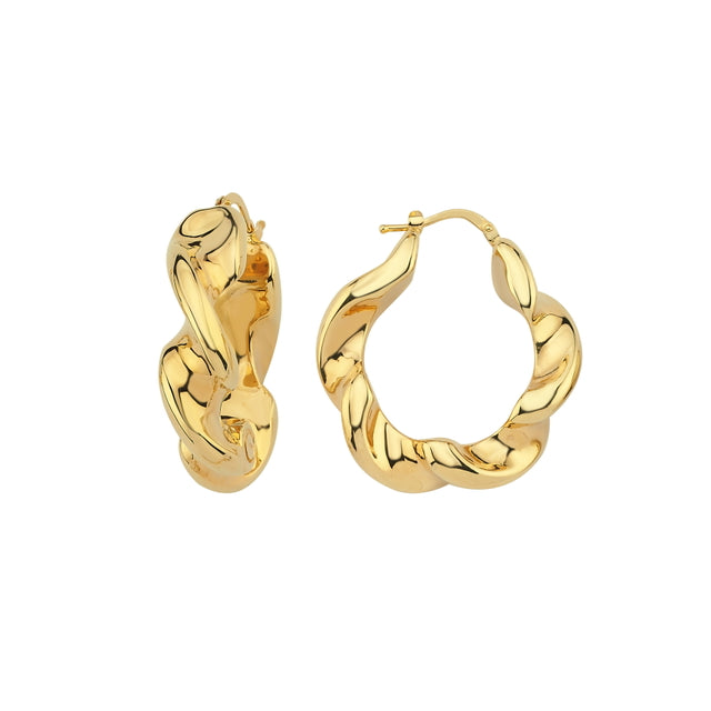 14ct Alga Design Gold Earrings