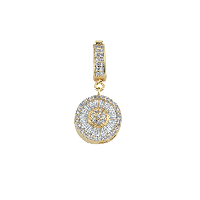 14ct Stone Set Yuvarlak Design Gold Pendant (Chain Not Included)