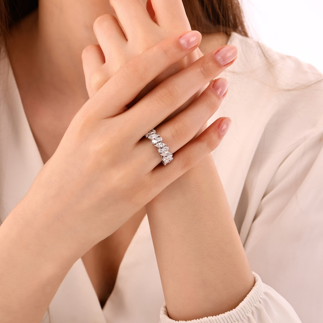 3.94 Karat Full Eternity Diamond Ring