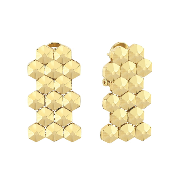 14ct Honeycomb Design Gold Earrings