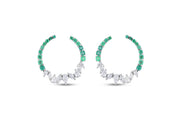 5.22 Karat Diamond Emerald Earrings
