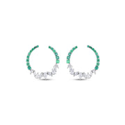 5.22 Karat Diamond Emerald Earrings