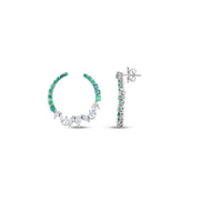 5.22 Karat Diamond Emerald Earrings