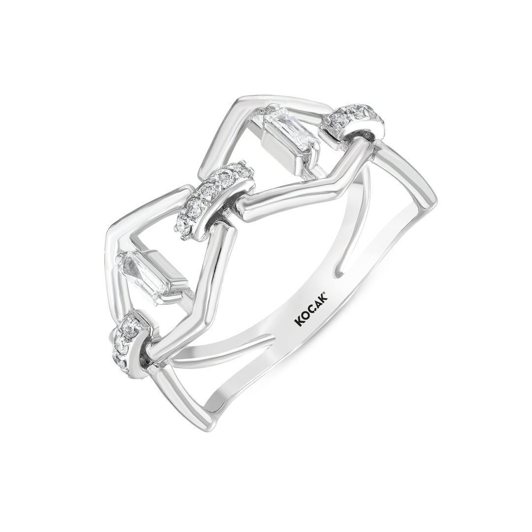 0.18 Karat Baguette Stone Set Diamond Ring