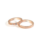 Load image into Gallery viewer, 14ct 3mm Rose Gold Stone Set Wedding Ring