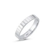 14ct 4mm White Gold Stone Set Wedding Ring