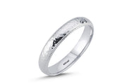 14ct 4mm White Gold Stone Set Wedding Ring