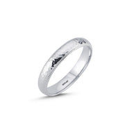 14ct 4mm White Gold Stone Set Wedding Ring