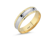 14ct 6mm Yellow & White Gold Wedding Ring