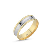 14ct 6mm Yellow & White Gold Wedding Ring