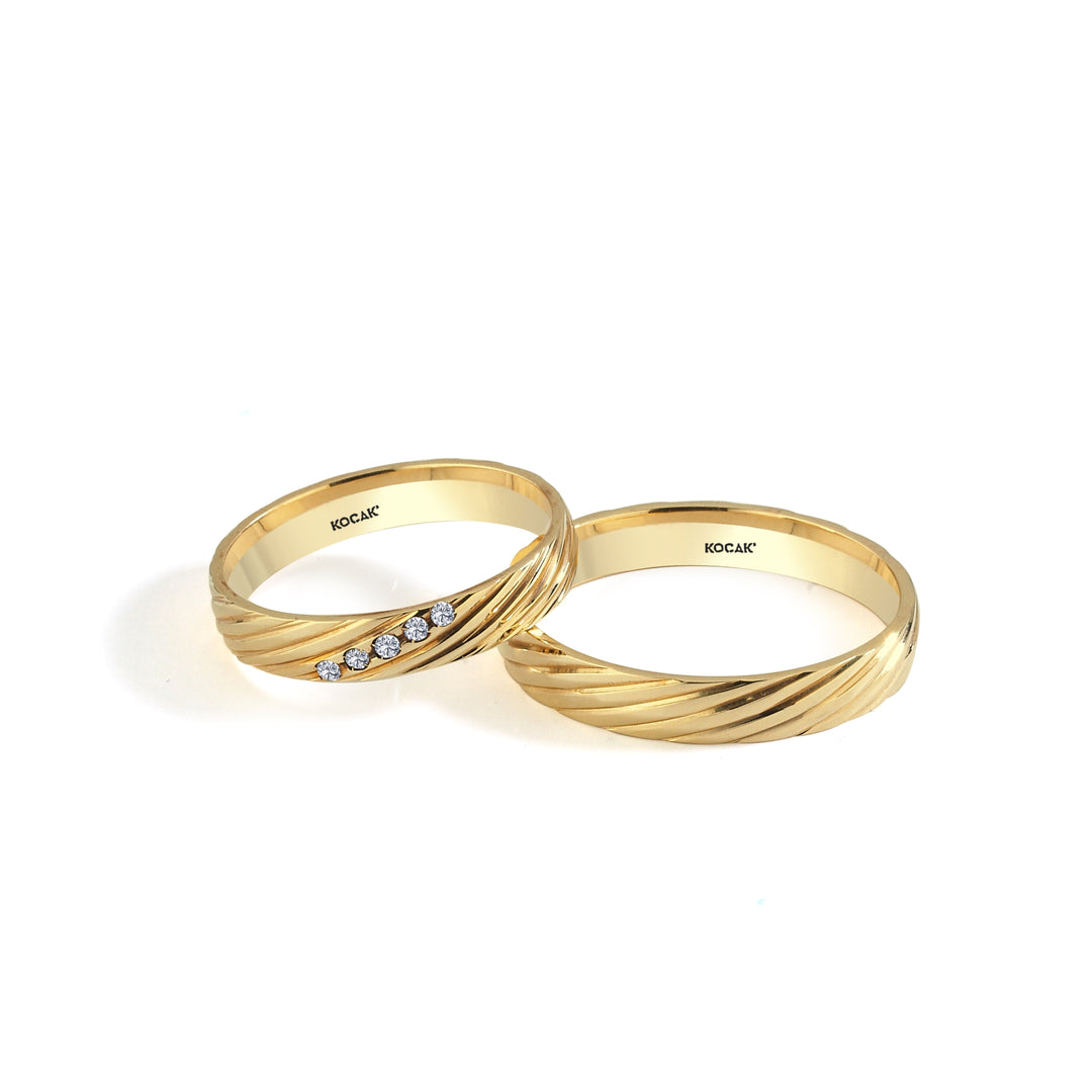 14ct 6mm Yellow & White Gold Wedding Ring
