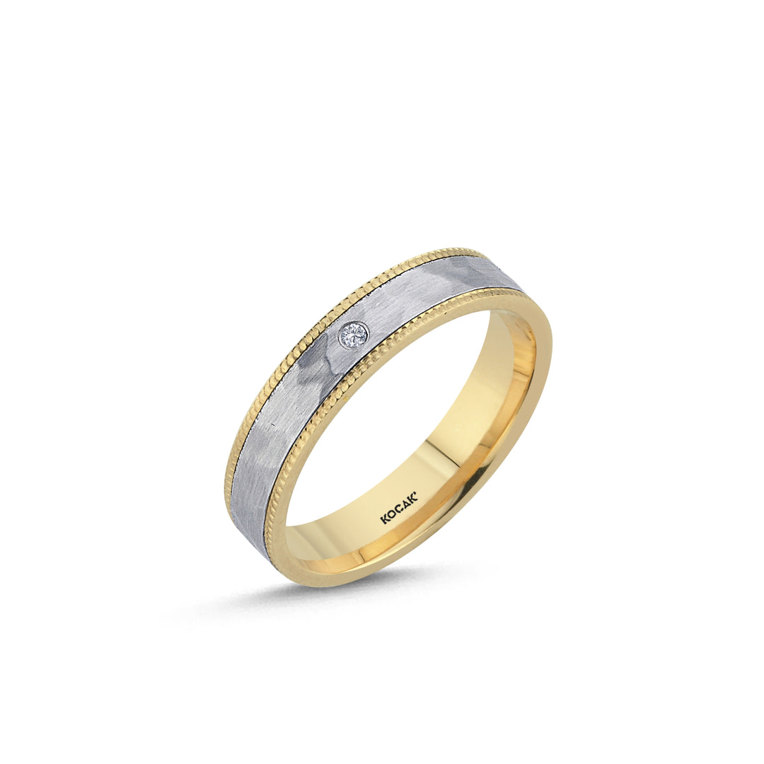 14ct 6mm Yellow & White Gold Wedding Ring