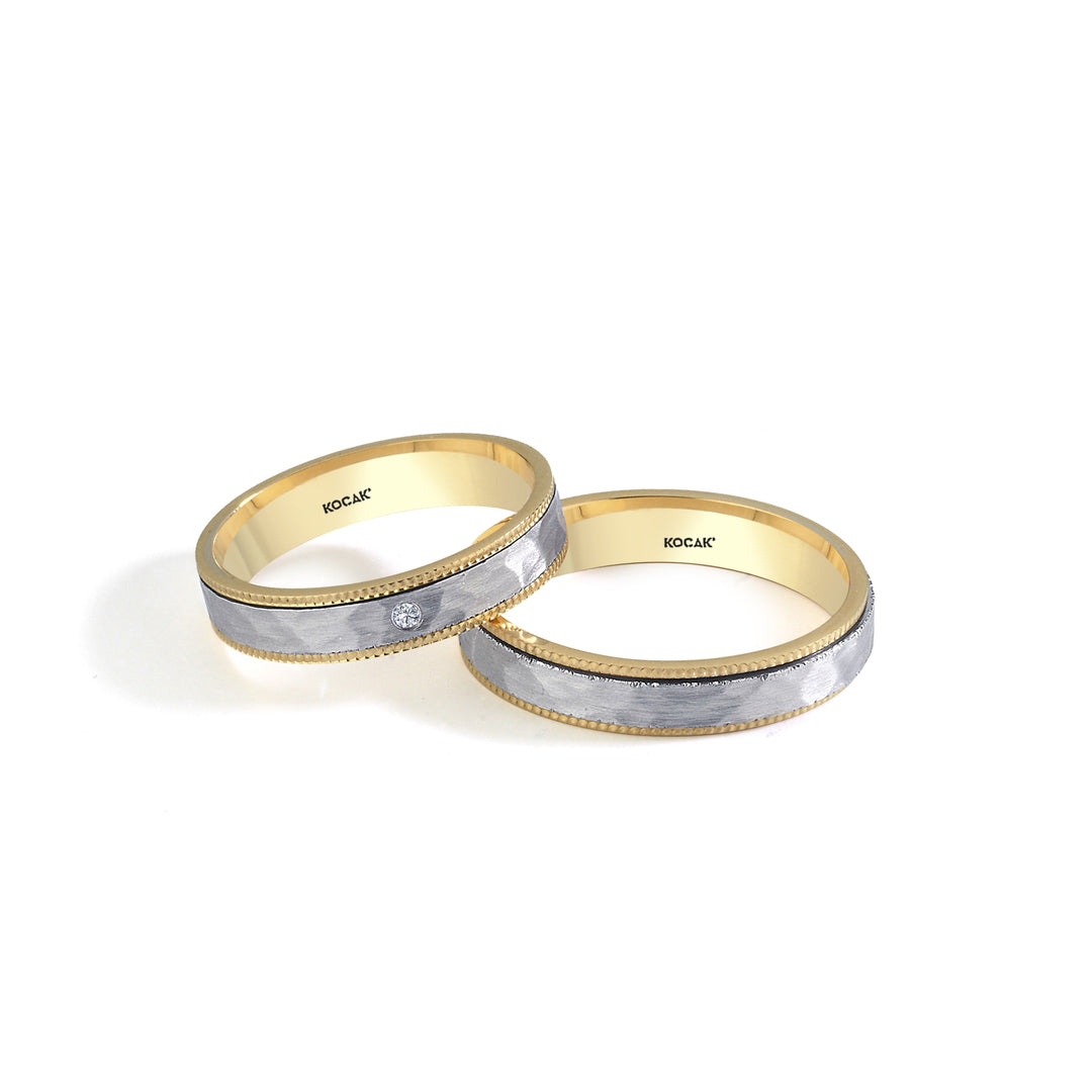 14ct 6mm Yellow & White Gold Wedding Ring