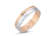 14ct 4mm Rose & White Gold Stone Set Wedding Ring