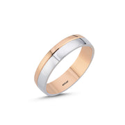 14ct 4mm Rose & White Gold Stone Set Wedding Ring