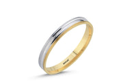 14ct 3mm Yellow & White Gold Stone Set Wedding Ring