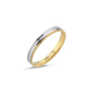 14ct 3mm Yellow & White Gold Stone Set Wedding Ring