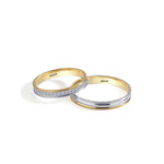 Load image into Gallery viewer, 14ct 3mm Yellow &amp; White Gold Stone Set Wedding Ring