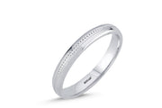 14ct 3mm White Gold Stone Set Wedding Ring