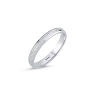 14ct 3mm White Gold Stone Set Wedding Ring