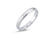 14ct 3mm White Gold Stone Set Wedding Ring