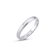 14ct 3mm White Gold Stone Set Wedding Ring