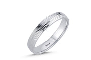 14ct 4mm White Gold Stone Set Wedding Ring
