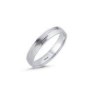 14ct 4mm White Gold Stone Set Wedding Ring