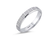 14ct 4mm White Gold Stone Set Wedding Ring