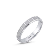 14ct 4mm White Gold Stone Set Wedding Ring