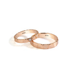Load image into Gallery viewer, 14ct 4mm Rose Gold Stone Set Wedding Ring