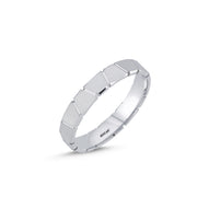 14ct 4mm White Gold Stone Set Wedding Ring