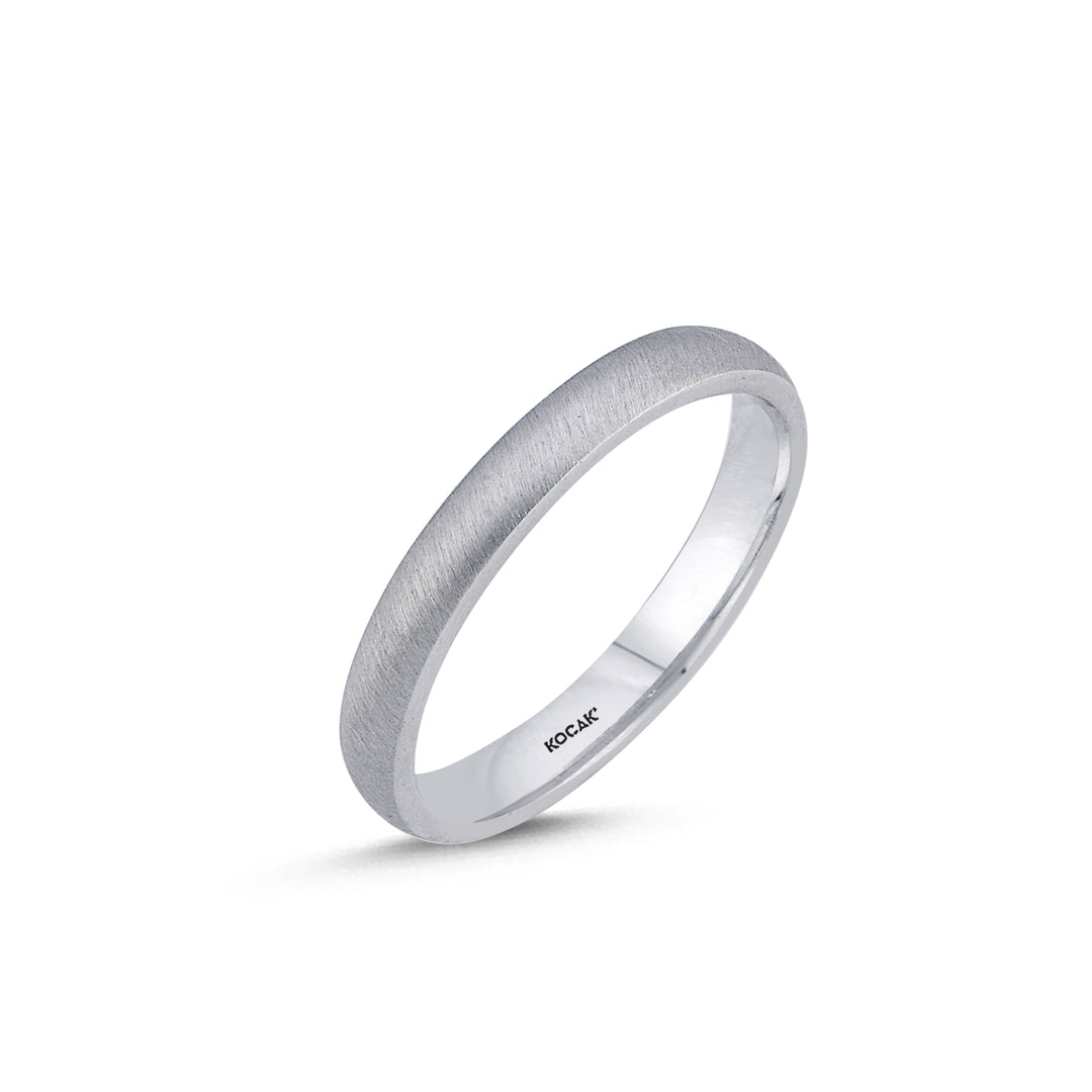 14ct 3mm White Gold Stone Set Wedding Ring