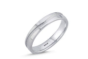 14ct 4mm White Gold Stone Set Wedding Ring