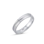 14ct 4mm White Gold Stone Set Wedding Ring