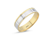 14ct 5mm Yellow & White Gold Wedding Ring