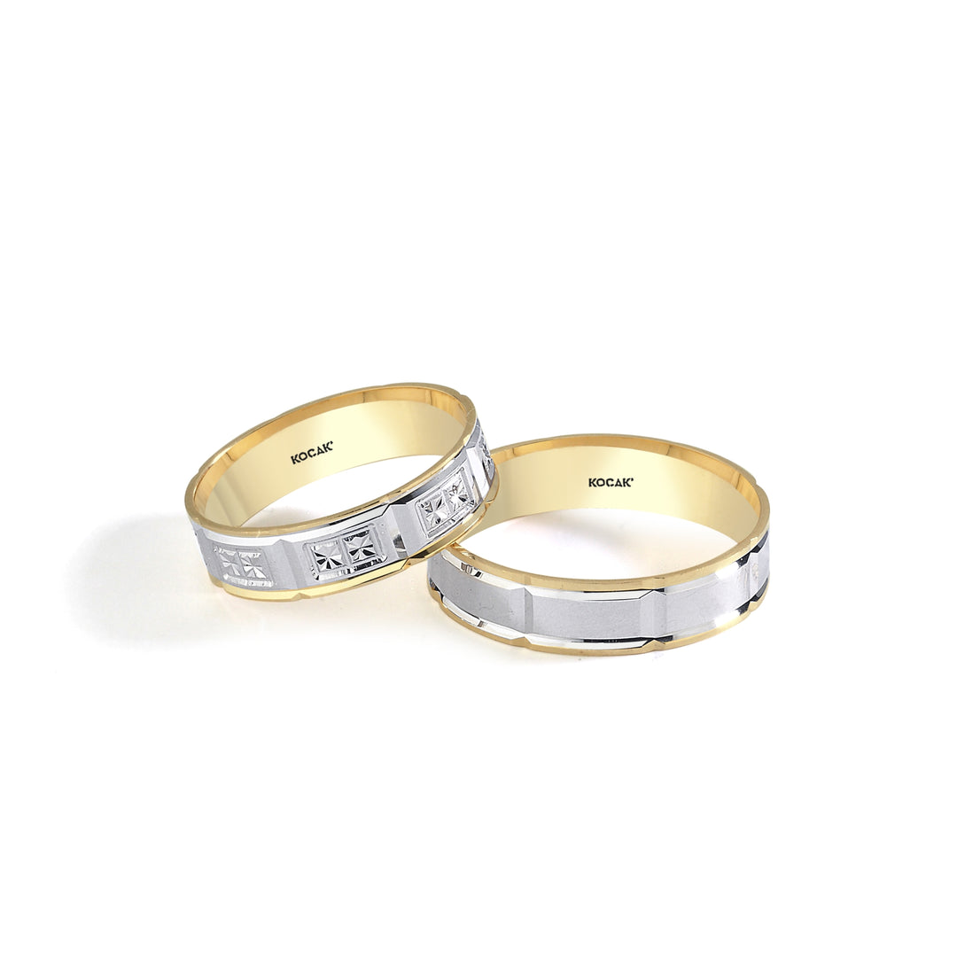 14ct 5mm Yellow & White Gold Wedding Ring