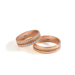 Load image into Gallery viewer, 14ct 5,5mm Rose Gold Stone Set Wedding Ring