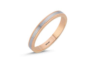 14ct 3mm Rose & White Gold Stone Set Wedding Ring