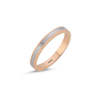 14ct 3mm Rose & White Gold Stone Set Wedding Ring