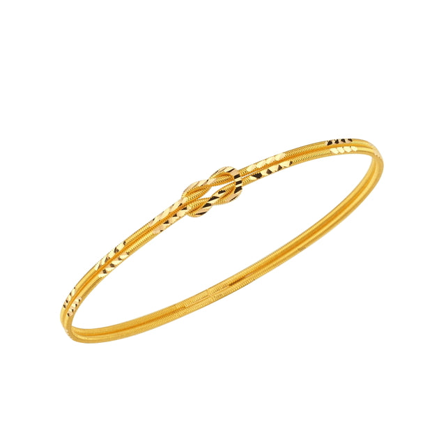 22ct 13 g Double Engraved Patterned Love Knot Bangle
