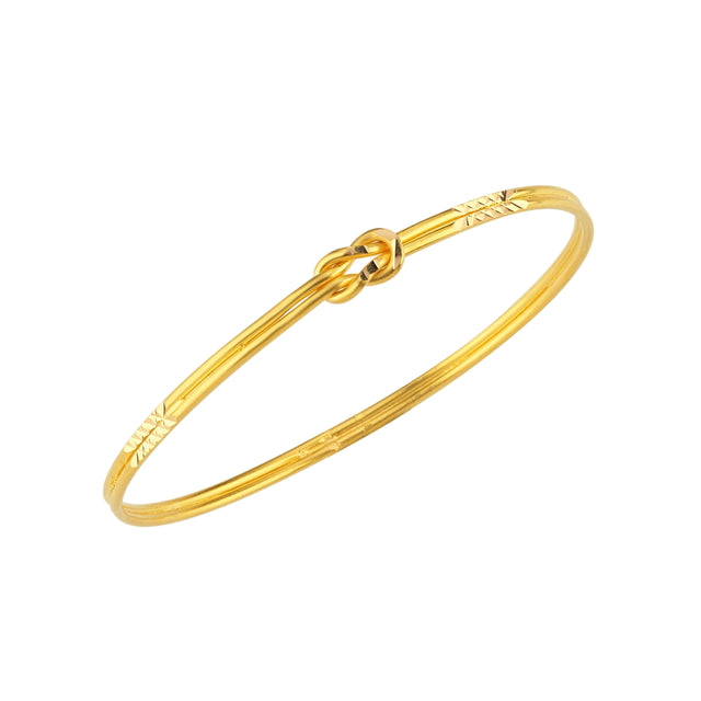 22ct 13 g Diamond Pattern Love Knot Bangle
