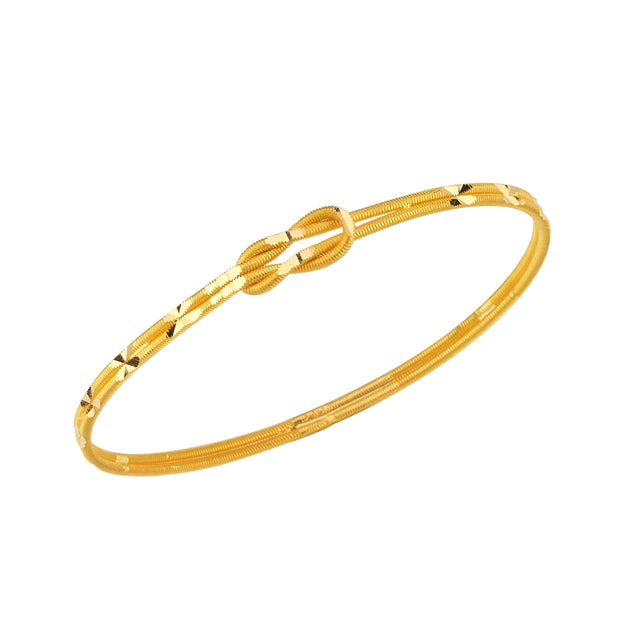 22ct 13 g Polished Patterned Love Knot Bangle