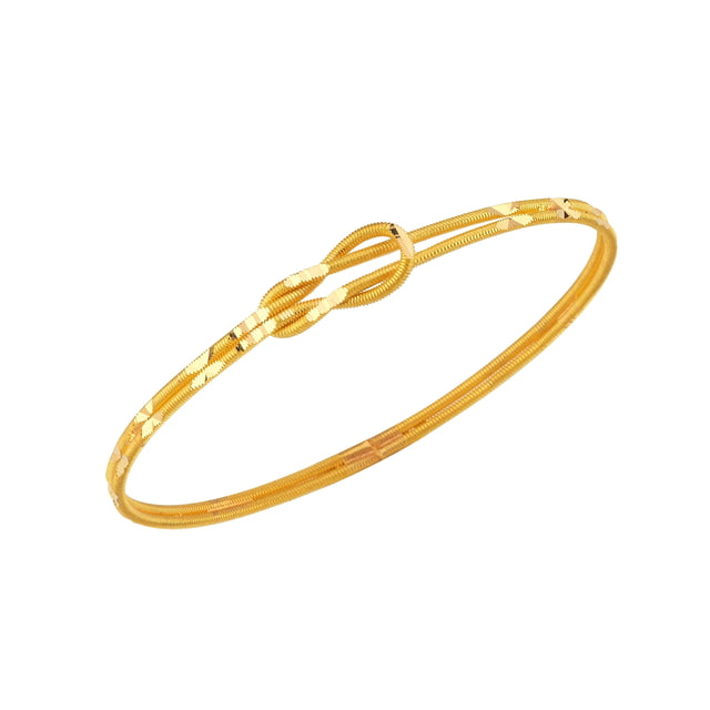 22ct 13 g Polished Patterned Love Knot Bangle